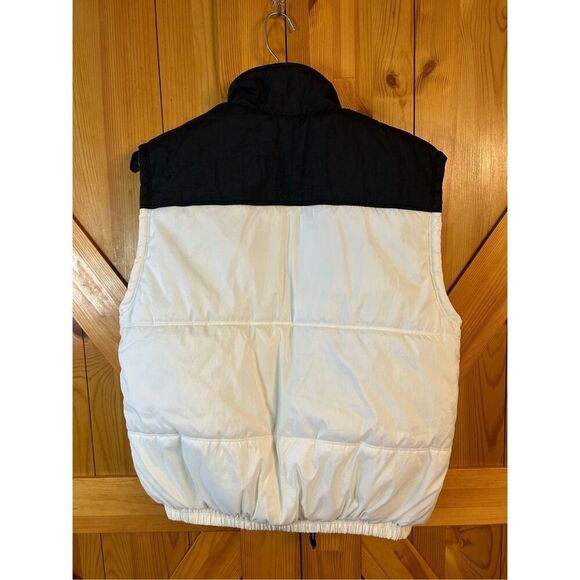 Vintage Nike Women White Black Swoosh Full Zip Puffer Vest Size Small (8358) - Picture 8 of 8